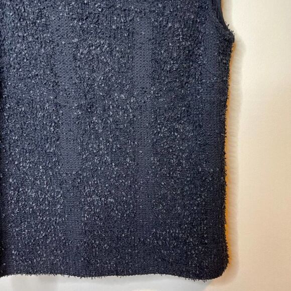 St. John Womens Black Knit Textured Sleeveless Back Zip Blouse Top Size Medium - Picture 3 of 8